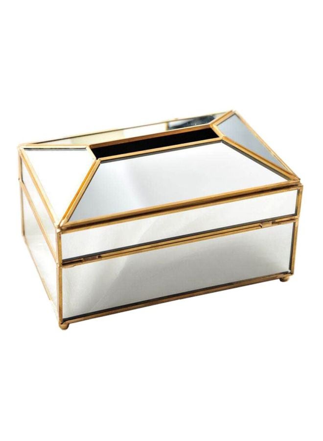East Lady Creative Designed Elegant Tissue Paper Holder Box Silver/Gold 23x12x12cm  - Image 1
