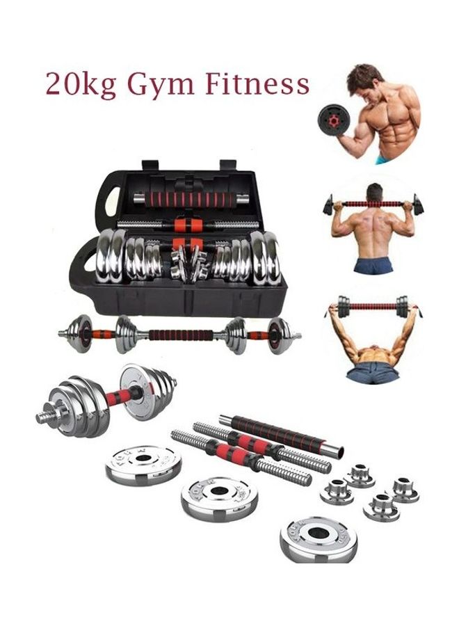 Stainless Steel Dumbbells With Connecting Rod Set 20kg - Image 1