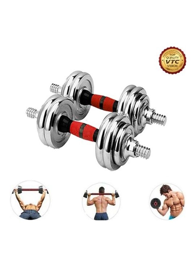 Chrome Dumbbells With Connecting Rod Set 15kg - Image 3