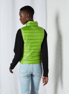 Anaqa Solid Design Sleeveless Down Jacket Green  - Image 2