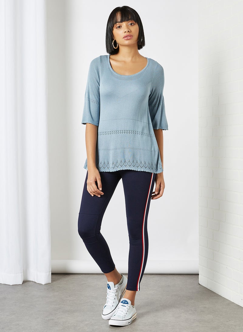 CODE BY LIFESTYLE - Flared Hem Top Grey - Image 1