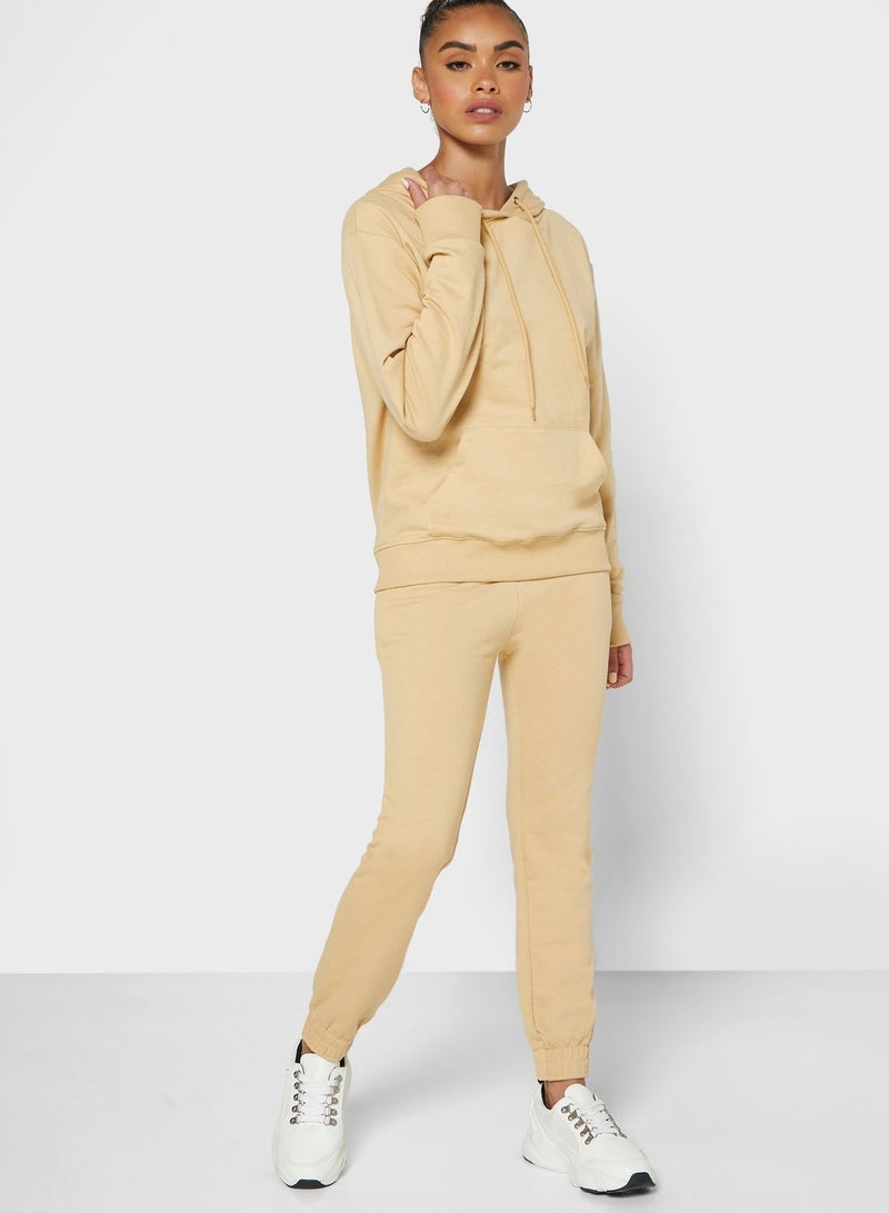 Ginger Basics - 2-Piece Hoodie And Jogger Set Beige - Image 1