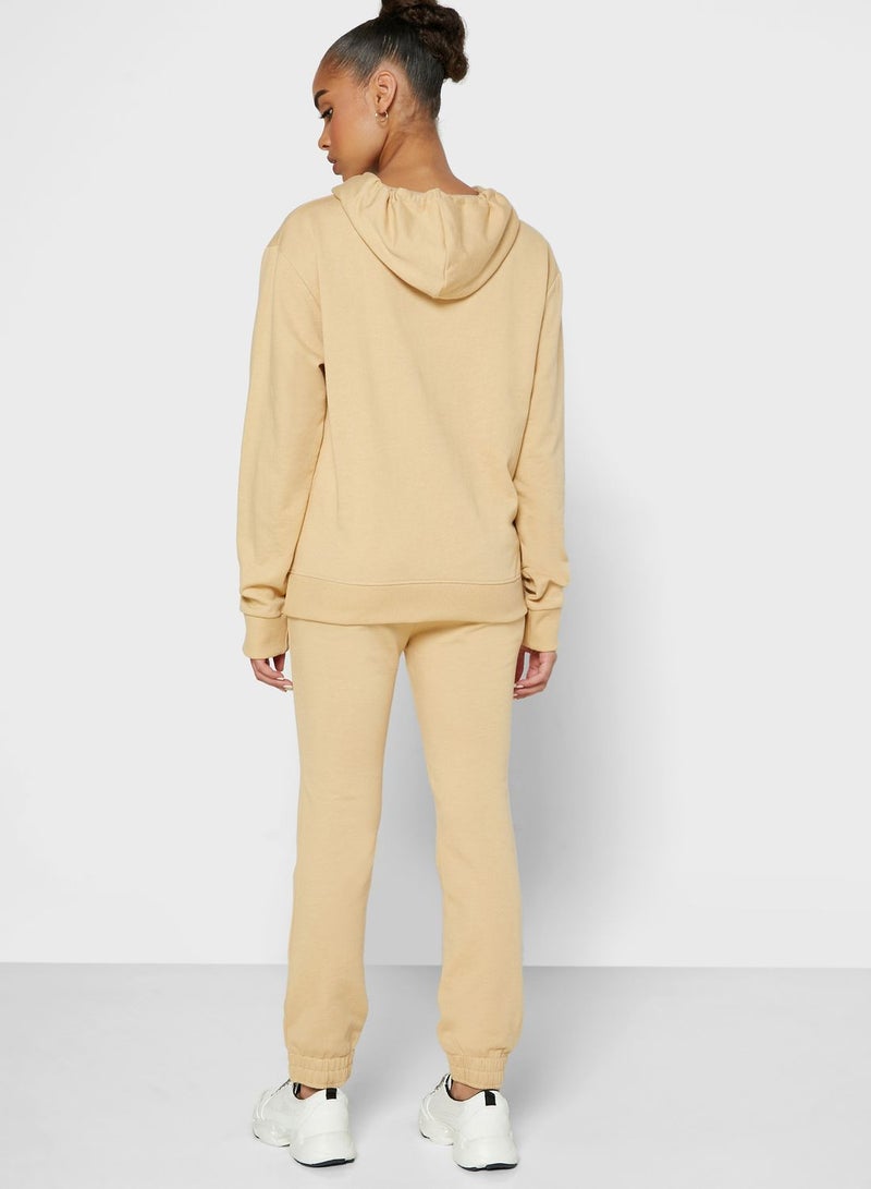 Ginger Basics - 2-Piece Hoodie And Jogger Set Beige - Image 1