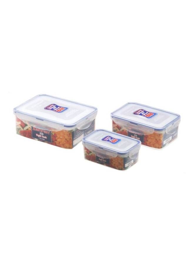 Zahran 3-Piece Silicon Food Conservation Set Clear 0.5, 1, 1.6Liters  - Image 1