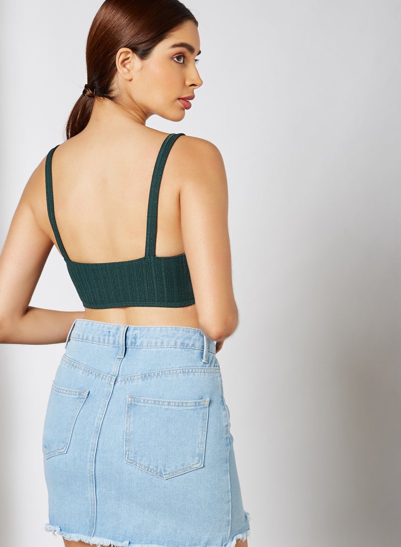 VERO MODA - Liberate Bandeau Bikini Top Jungle Green - Image 1