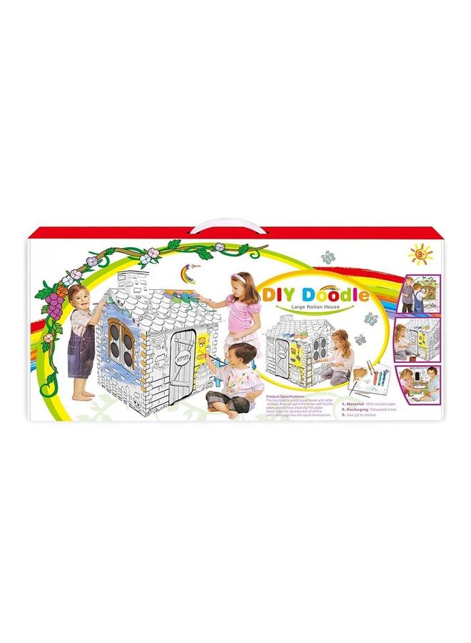 Eazy Kids Diy Doodle, colour And Paint, Art And Craft, 100% Recycled Paper, Birthday Gifts, Set Of 6 Sketch Pen, Rattan House, 3  Years+, Multicolour 79x63x98cm  - Image 2