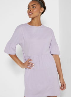 Tiered Mini Dress Purple