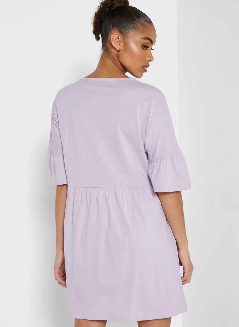 Ginger Basics - Tiered Mini Dress Purple - Image 1