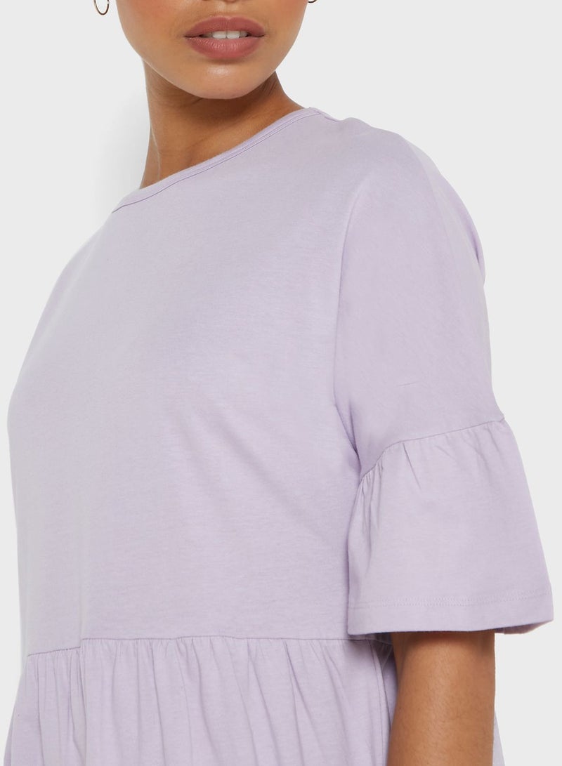 Ginger Basics - Tiered Mini Dress Purple - Image 1