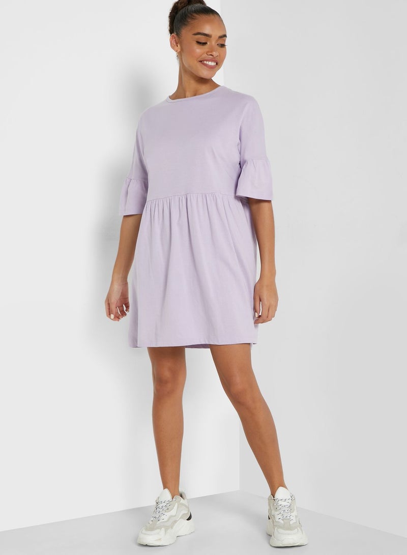 Ginger Basics - Tiered Mini Dress Purple - Image 1
