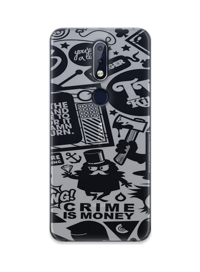 OZO Mass Media Influence Transparent Skin For Nokia 6.1 Plus (Not For Black Phone) Clear/BLack - Image 3