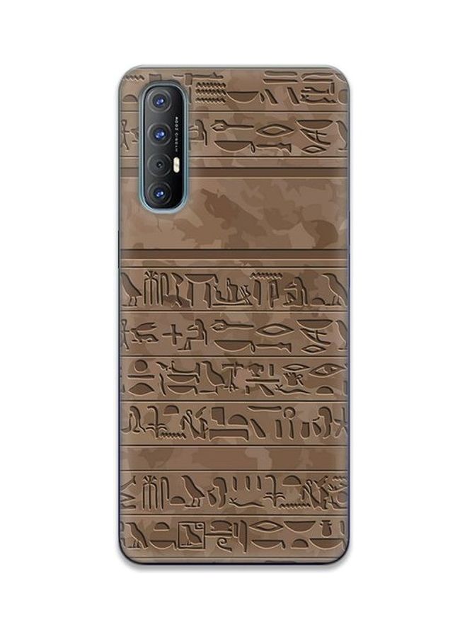 OZO Hyroglifcs Codes Background Mobile Back Skin SE168HCB for Oppo Reno 3 Pro Brown - Image 3