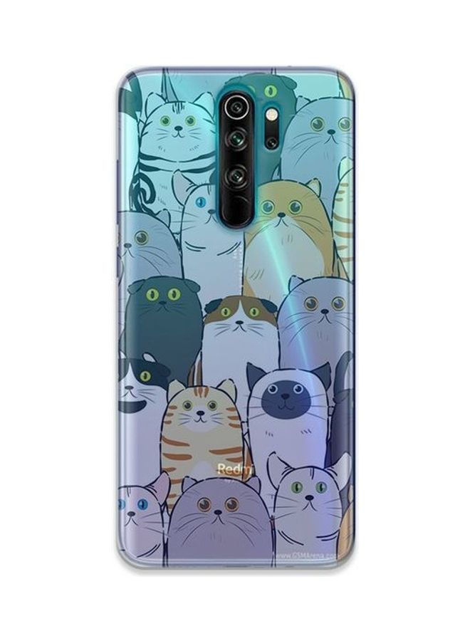 أوزو غطاء حماية شفاف بتصميم قطط لهاتف شاومي ريدمي نوت 8 برو (غير مناسب للهواتف السوداء) شفاف/ ألوان متعددة - Image 3