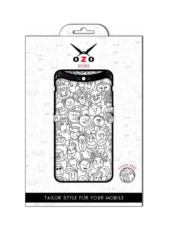 OZO - Emoji Hand Drawing Transparent Skin For Apple Iphone 7 Plus (Not For Black Phone) Clear/Black - Image 1