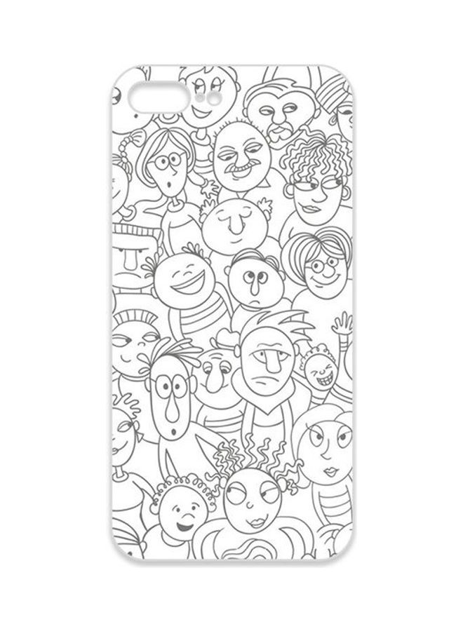 OZO - Emoji Hand Drawing Transparent Skin For Apple Iphone 7 Plus (Not For Black Phone) Clear/Black - Image 1