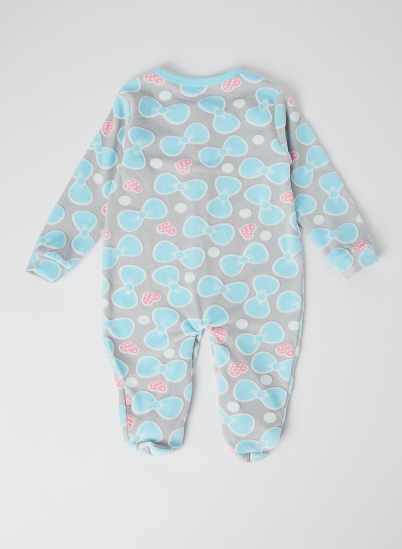 Moms Love Bow Heart Print Nightdress Aqua - Image 2
