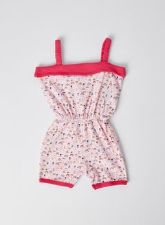Girls Printed Playsuit Pink