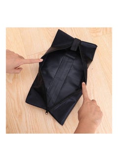 Generic Portable Nylon Travel Shoe Bag With Zipper Black  - Image 2