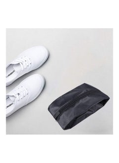 Generic Portable Nylon Travel Shoe Bag With Zipper Black  - Image 3