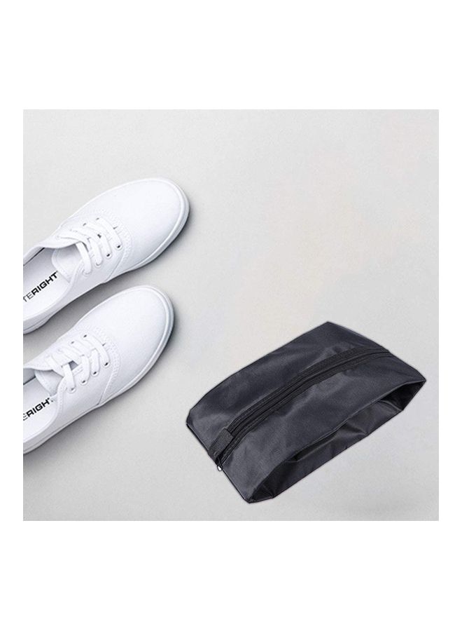 Generic Portable Nylon Travel Shoe Bag With Zipper Black  - Image 3