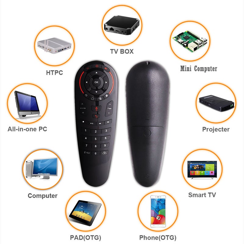 Generic - Remote Control Wireless Voice Air Mouse Gyro Sensing Black - Image 1