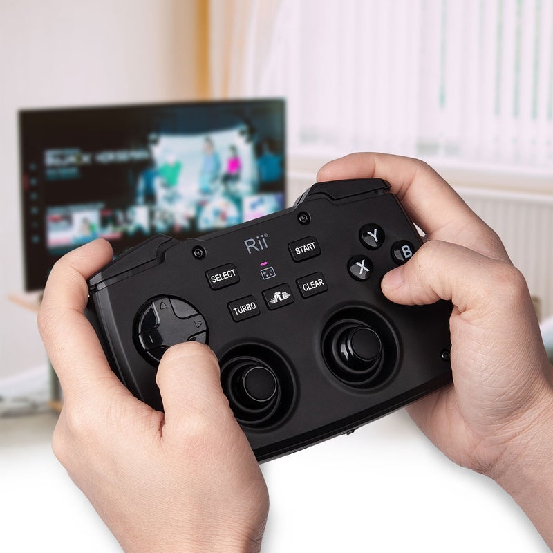 RII - Rii RK707 Wireless Game Controller Keyboard Mouse Combo With Touchpad Black - Image 1