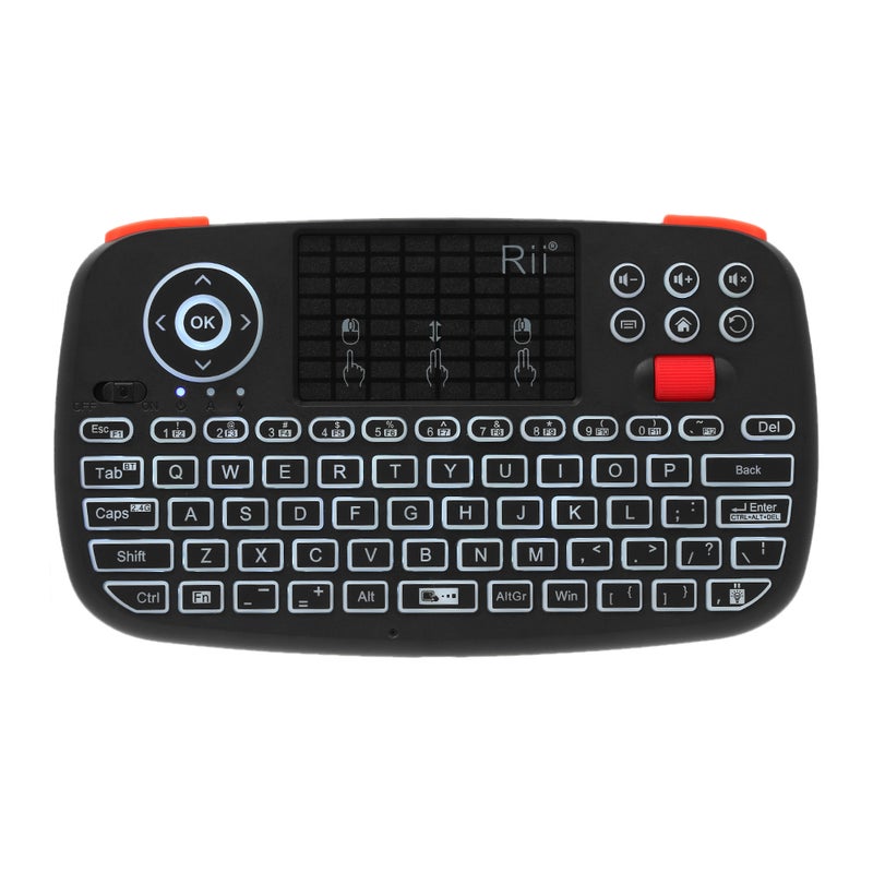 RII - Rii i4 Mini Wireless Keyboard Bluetooth & Dual Modes Handheld Fingerboard Black - Image 1