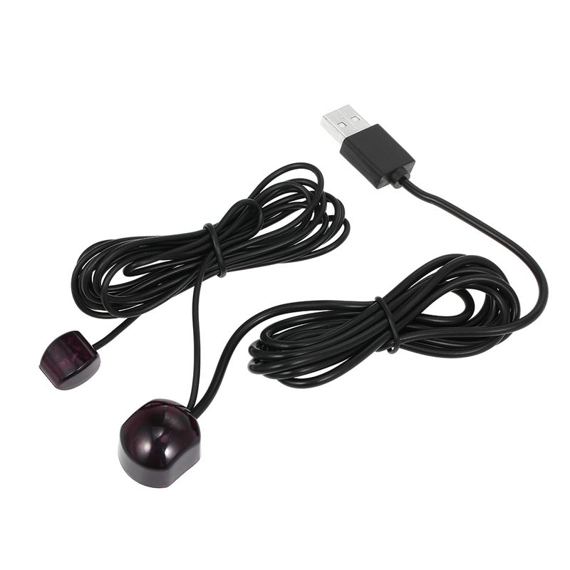 Generic - UFD31-18 USB Adapter IR Infra Remote Extender Repeater Receiver Transmitter Emitter For STB TV Set DVD DVR PVR Video Recorder Black - Image 1
