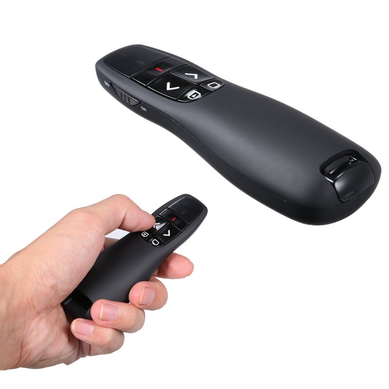 Generic - 2.4G Wireless PPT Powerpoint Clicker With USB Receiver Remote Control Flip Pen Black - Image 1