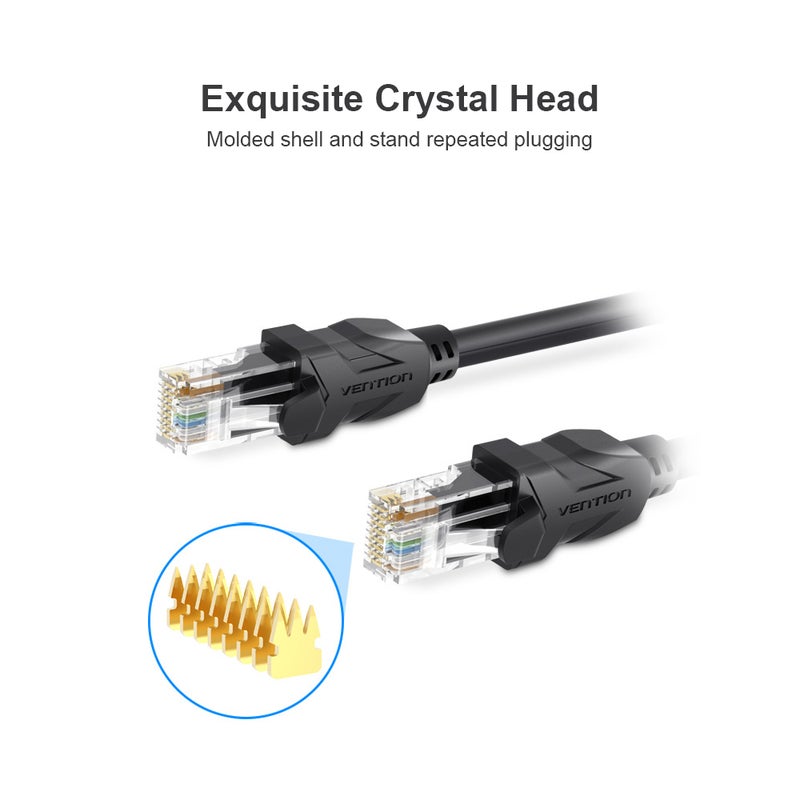 فينشن كابل شبكة محلية إيثرنت جيجابت Cat 6 للأعمال المنزلية أسود - Image 5