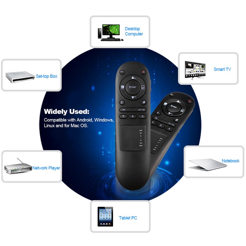 Viboton - VIBOTON 504T Laser Pointer 2.4G Wireless Remote Control PPT Presenter Handheld Touchpad Mouse For Android TV Box Notebook Smart TV Black - Image 1