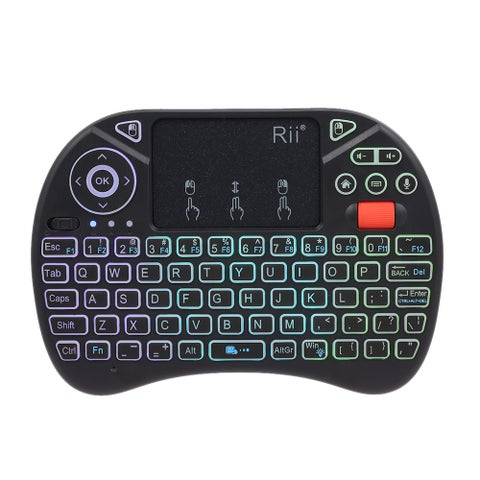 Rii X8 Plus Backlit Wireless Keyboard Touchpad Mouse Remote Control For Android TV BOX Smart TV PC Black