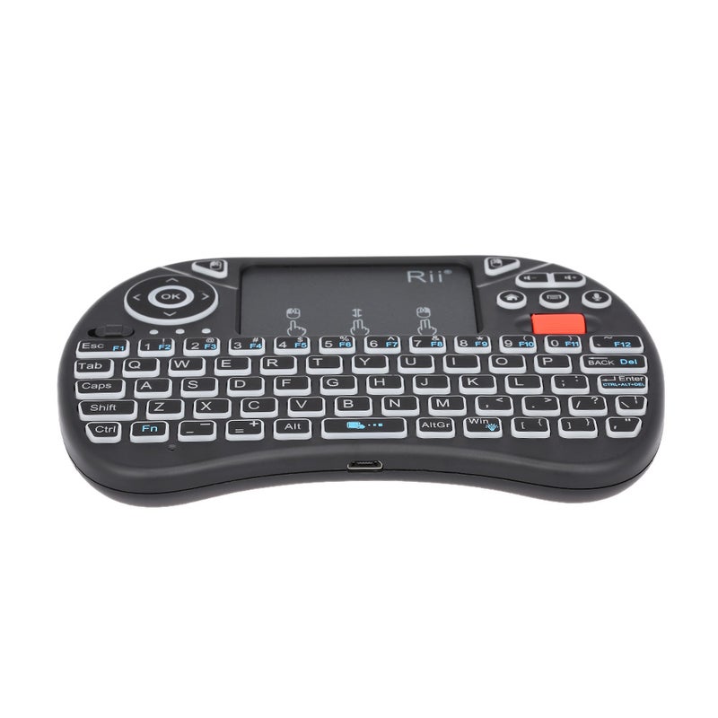RII - Rii X8 Plus Backlit Wireless Keyboard Touchpad Mouse Remote Control For Android TV BOX Smart TV PC Black - Image 1