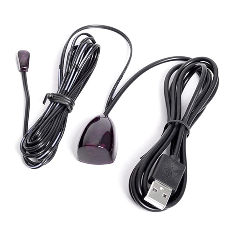 ماركة غير محددة محول بمنفذ USB للتحكم عن بعد بالأشعة تحت الحمراء مع أداة تمديد وجهاز إرسال واستقبال أسود  - Image 3