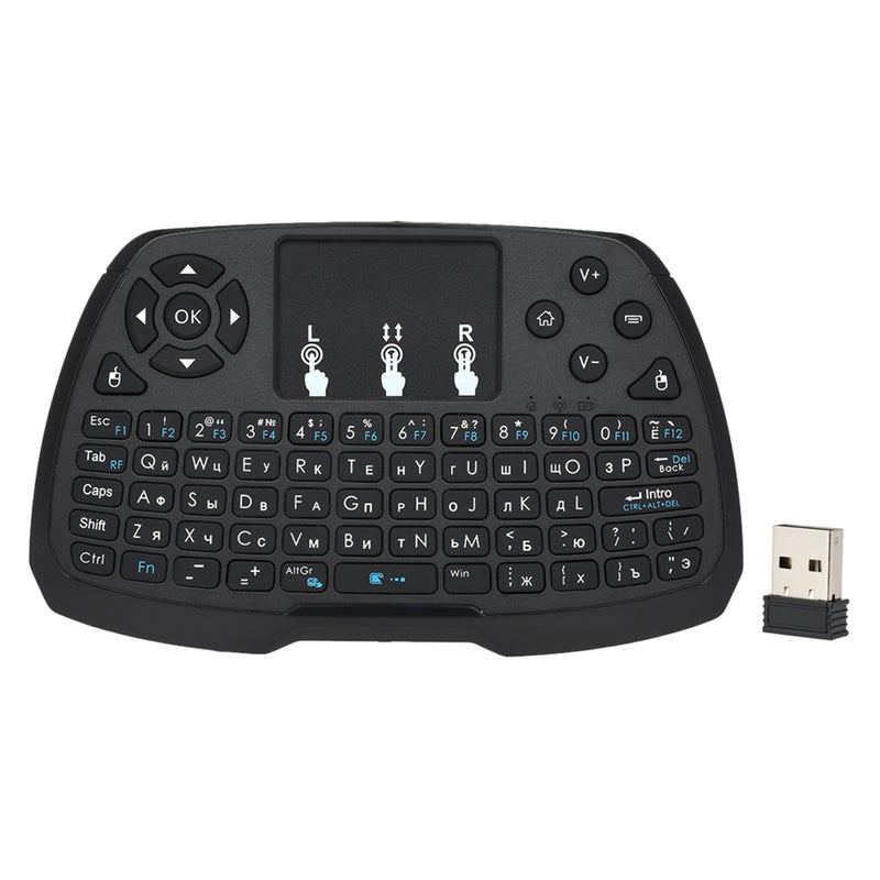 Russian Version Wireless Keyboard Touchpad Mouse Remote Control For Android TV BOX Smart TV PC Notebook Black