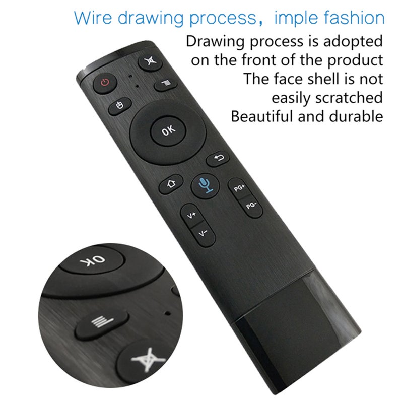Generic - Wireless Remote Control With USB Receiver Voice Input For Smart TV Android TV Box HTPC PC Projector Black - Image 1