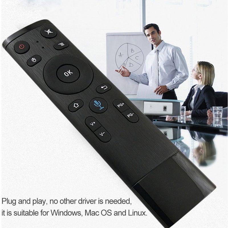 Generic - Wireless Remote Control With USB Receiver Voice Input For Smart TV Android TV Box HTPC PC Projector Black - Image 1
