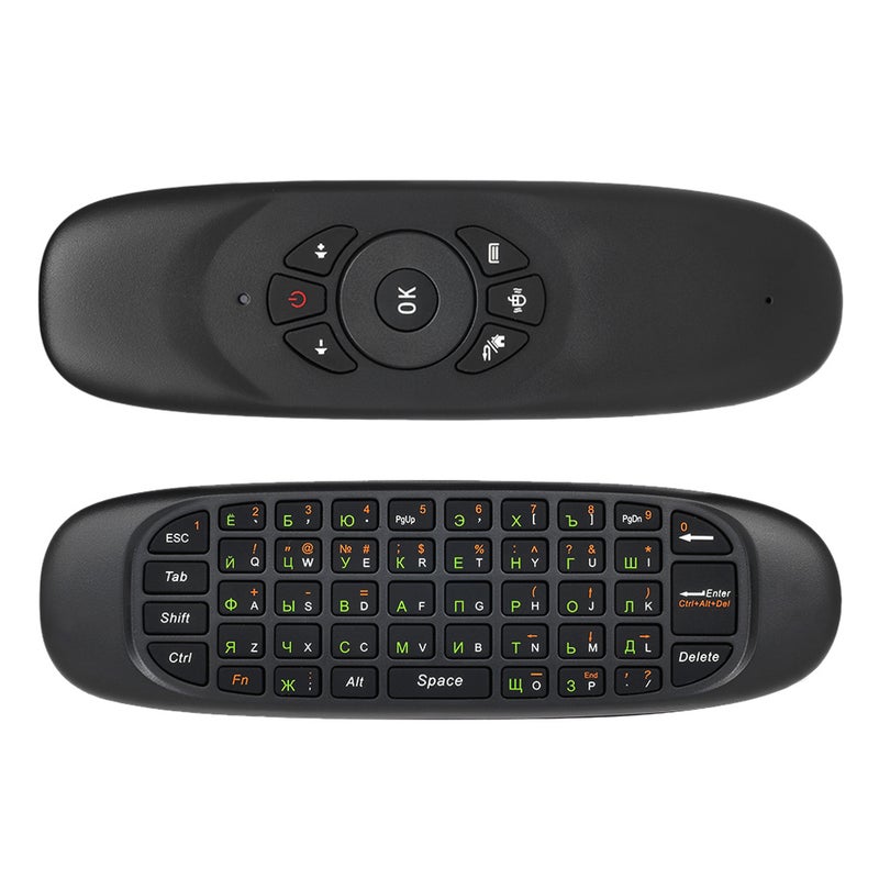 Russian English Air Mouse Wireless Keyboard Remote Control For Smart TV Android TV BOX PC Black