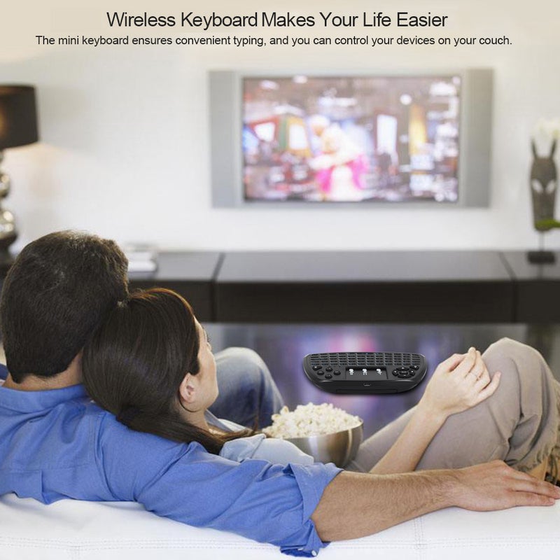 2.4GHz Wireless Keyboard Touchpad Mouse Handheld Remote Control for Android TV BOX Smart TV PC Notebook Black