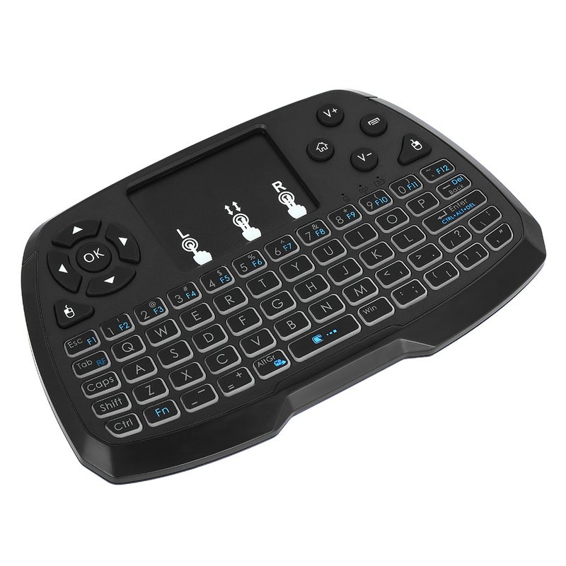 2.4GHz Wireless Keyboard Touchpad Mouse Handheld Remote Control for Android TV BOX Smart TV PC Notebook Black