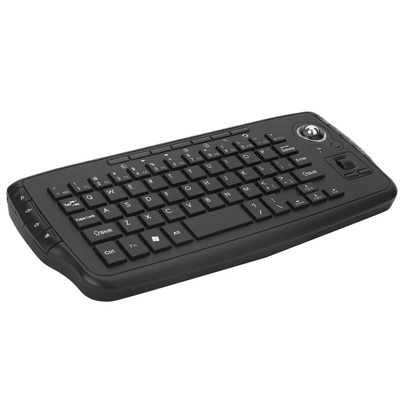 Generic - E30 Wireless Keyboard With Trackball Mouse Scroll Wheel Remote Control For Android TV BOX Smart TV PC Notebook Black - Image 1