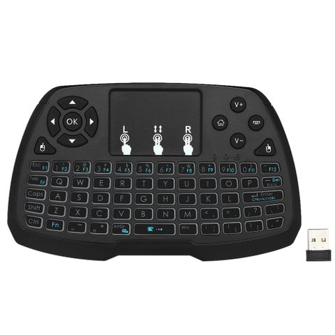 2.4GHz Wireless Keyboard Touchpad Mouse Handheld Remote Control for Android TV BOX Smart TV PC Notebook Black