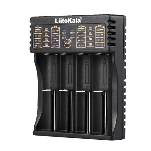 Lii 402 Smart Battery Charger For 18490/18350/17670/17500/16340/14500/10440 Black