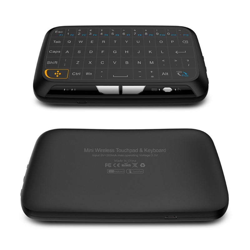 H18 Wireless Full Touchpad Remote Control Keyboard Mouse Mode With Large Touch Pad Vibration Feedback Black  - Image 5