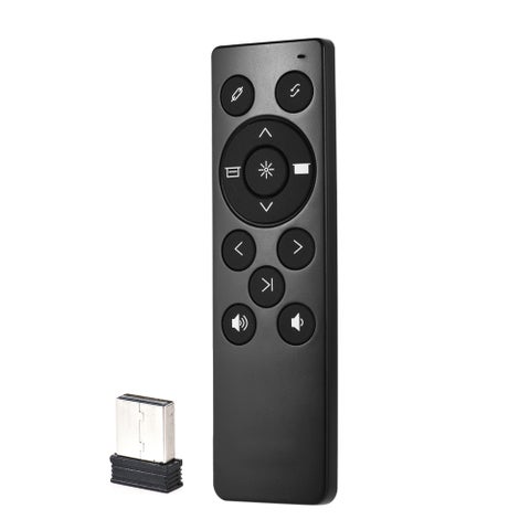 K2 Laser Pointer RF Wireless PowerPoint PPT Presenter Clicker Remote Control Plug And Play Black