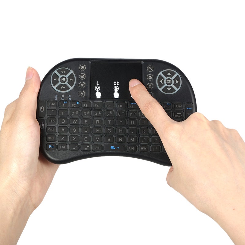 Generic - LED Backlight Wireless Keyboard With Touchpad Mouse Remote Control For Android TV BOX HTPC PC Black - Image 1