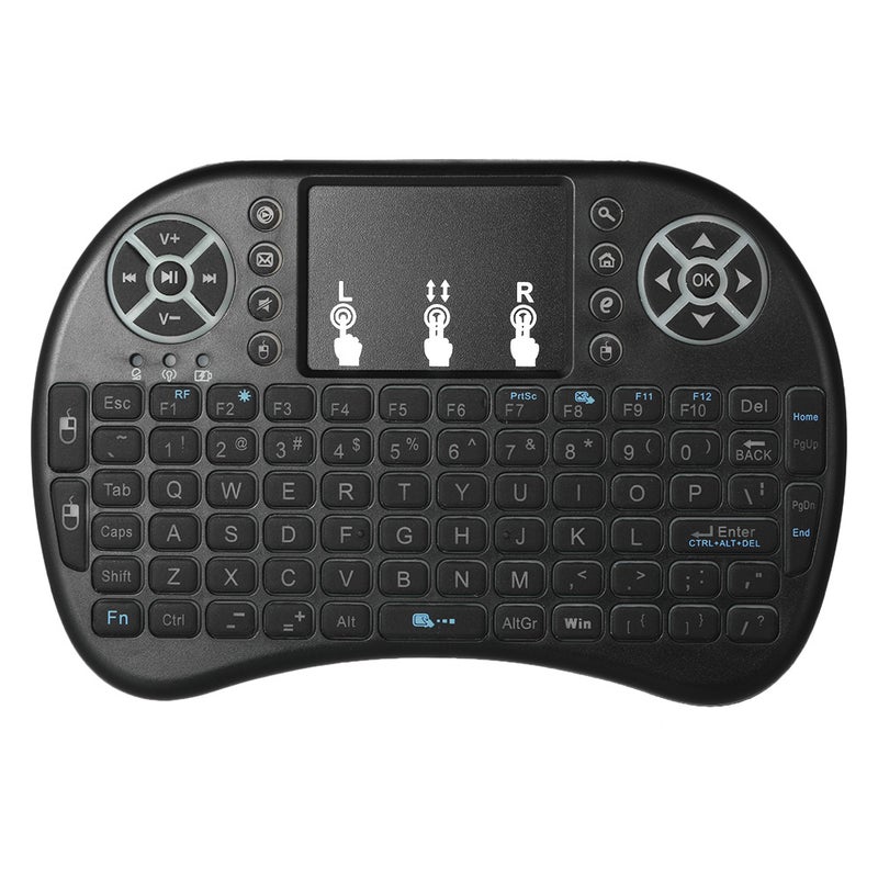Generic - LED Backlight Wireless Keyboard With Touchpad Mouse Remote Control For Android TV BOX HTPC PC Black - Image 1