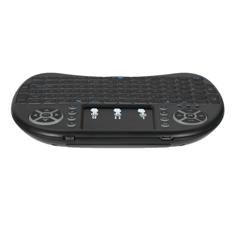Generic - LED Backlight Wireless Keyboard With Touchpad Mouse Remote Control For Android TV BOX HTPC PC Black - Image 1