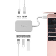 dodocool USB Type C To 4 Port USB 3.0 Hub With 1 4K HD Output Port Convert For MacBook MacBook Pro Google Chromebook Pixel Silver  - Image 3