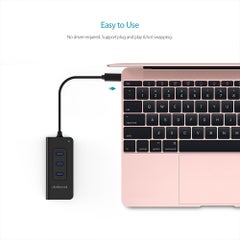 dodocool USB Type-C To SuperSpeed 4 Port USB 3.0 Hub With Input Charging Port Black  - Image 5